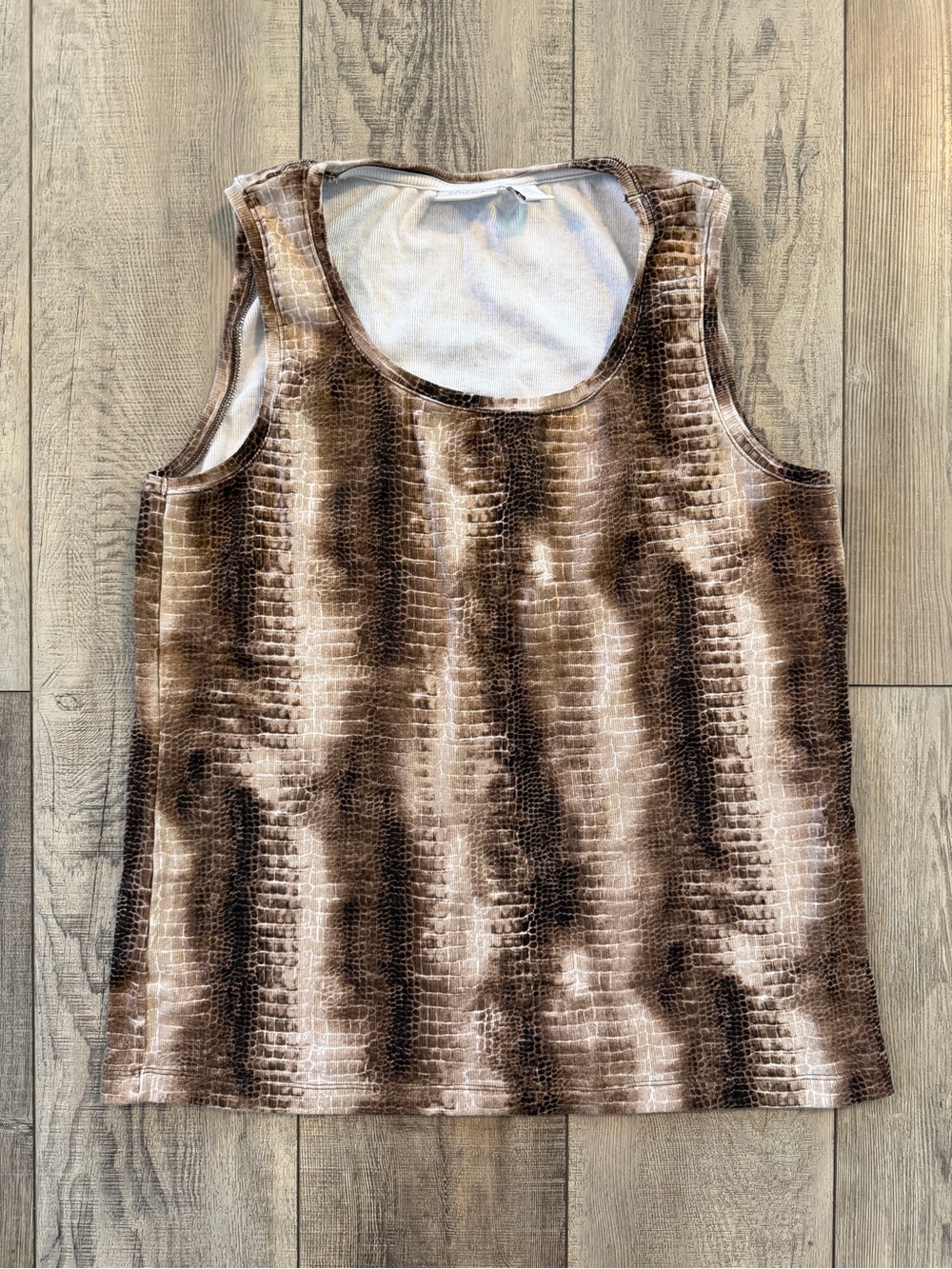 Chico's Brown Croc-Effect Tank Top